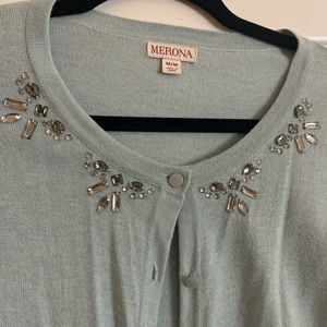 Light blue detailed cardigan